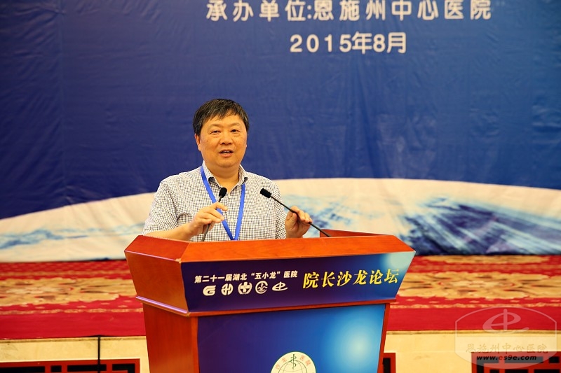 宜昌市中心人民医院院长杨俊以《加强院际合作，促进资源共享》为题在大会发言